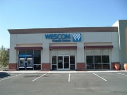 Exterior of the Wescom Financial branch in Corona, California.