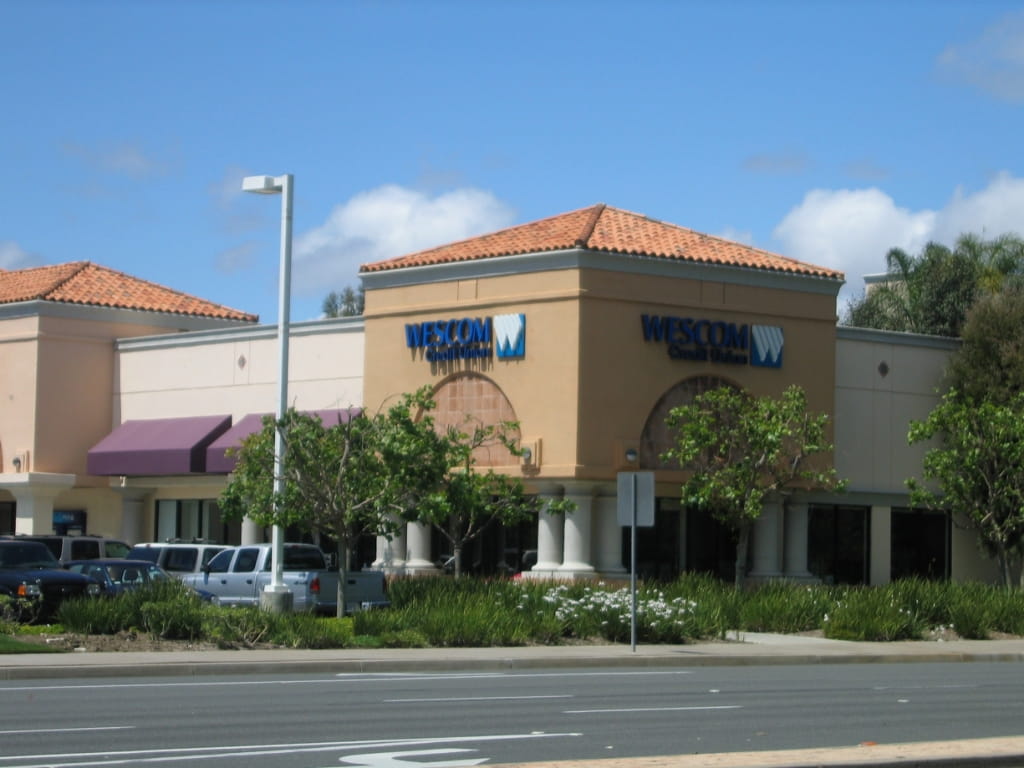 Exterior of the Wescom Financial branch in Laguna Niguel, California.