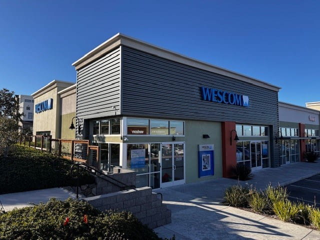 Exterior of the Wescom Financial branch in Marina, California.