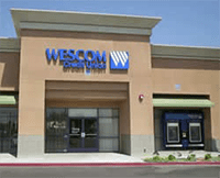 Exterior of the Wescom Financial branch in Ontario, California.