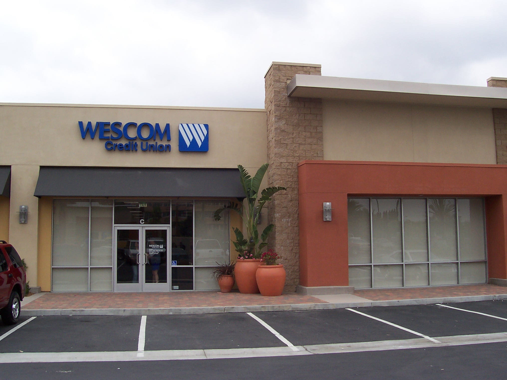 Exterior of the Wescom Financial branch in Orange, California.
