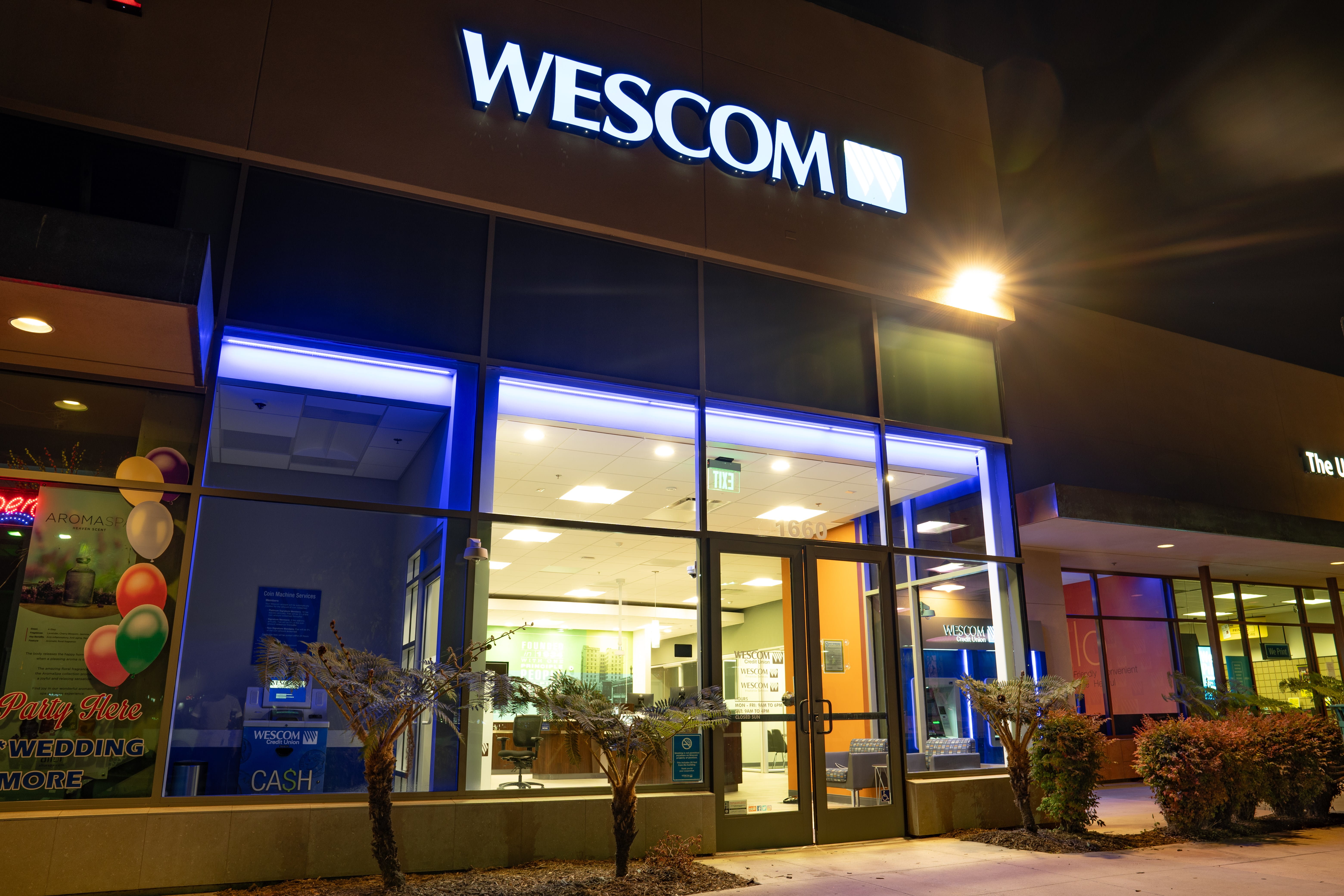 Exterior of the Wescom Financial branch in Oxnard, California.