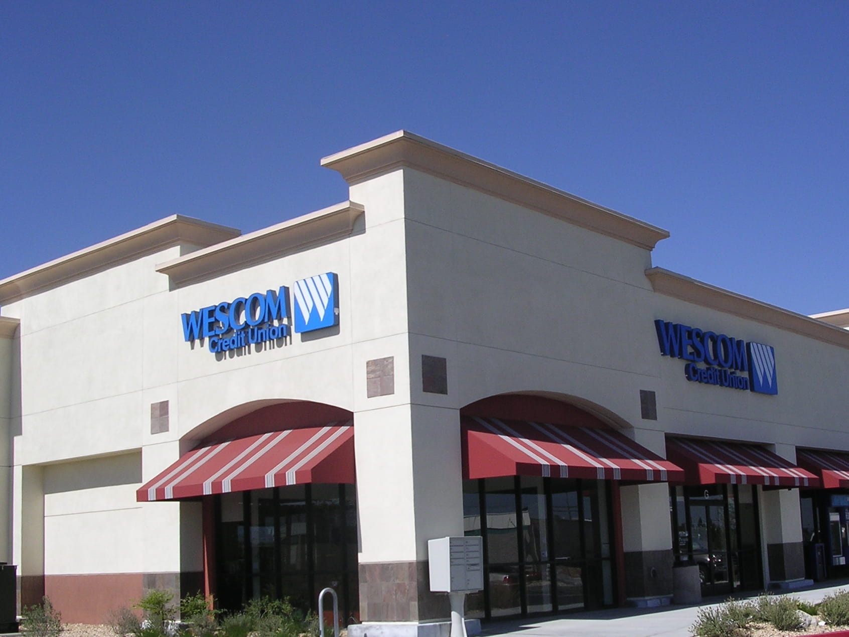 Exterior of the Wescom Financial branch in Palmdale, California.