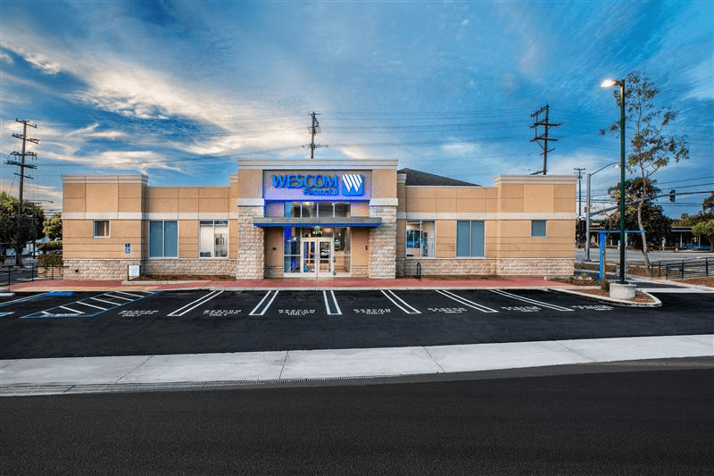 Exterior of the Wescom Financial branch in Torrance, California.
